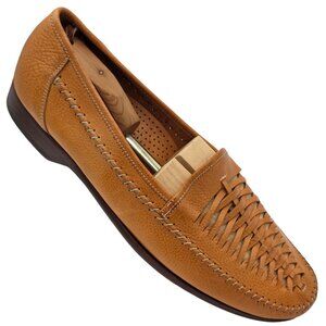 Vintage NEW Old Stock Bragano Mens 12M Tan Leather Italy Loafers Dress Shoe Rare